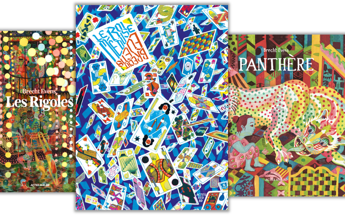 couvertures des romans graphiques Les Rigoles, Le Roi Méduse, Panthère