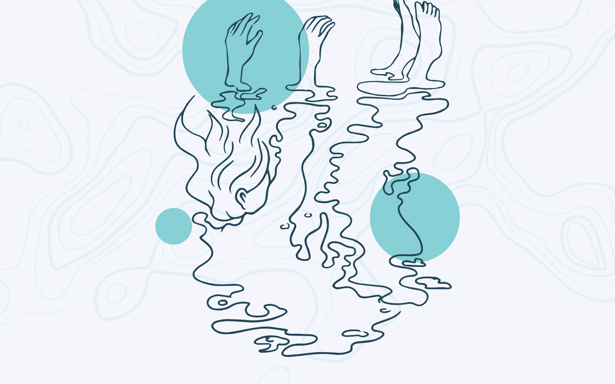 Corps qui s'enfonce dans l'eau