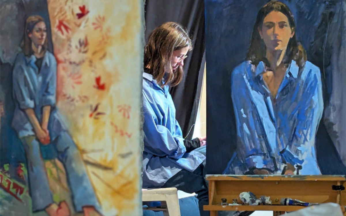 peinture de femme et modèle