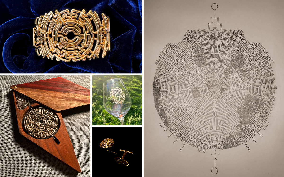 Dessins et bijoux exposés lors de l'expostion