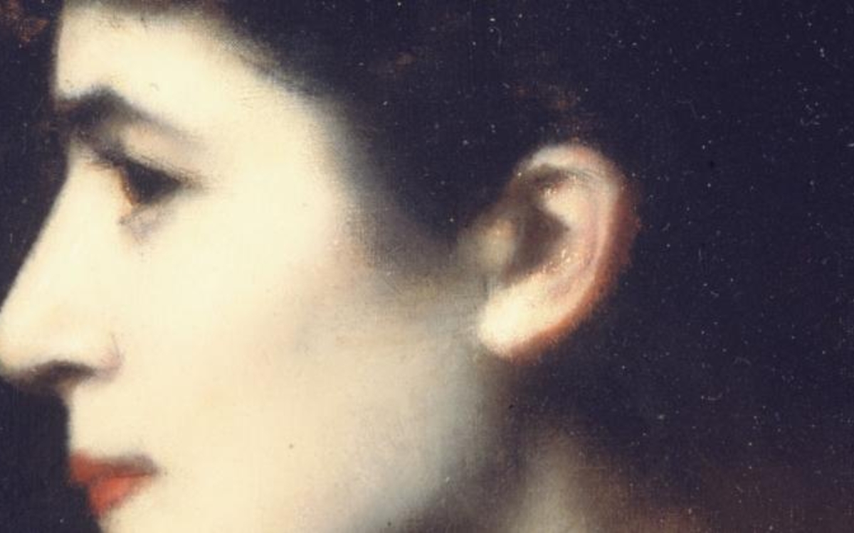 Tableau de Jean-Jacques Henner représentant une femme brune peinte de profil