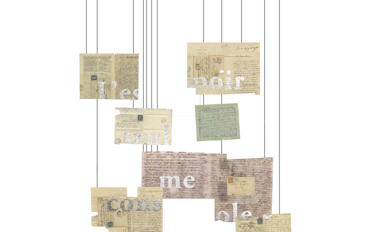 Lettres aux vents Laurent Pernot 2026 Fac-similés de lettres, jet d’encre pigmentaire sur papier fibres de mûrier et chanvre et feuilles d’argent