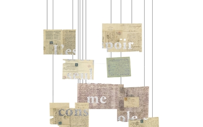 Lettres aux vents Laurent Pernot 2026 Fac-similés de lettres, jet d’encre pigmentaire sur papier fibres de mûrier et chanvre et feuilles d’argent