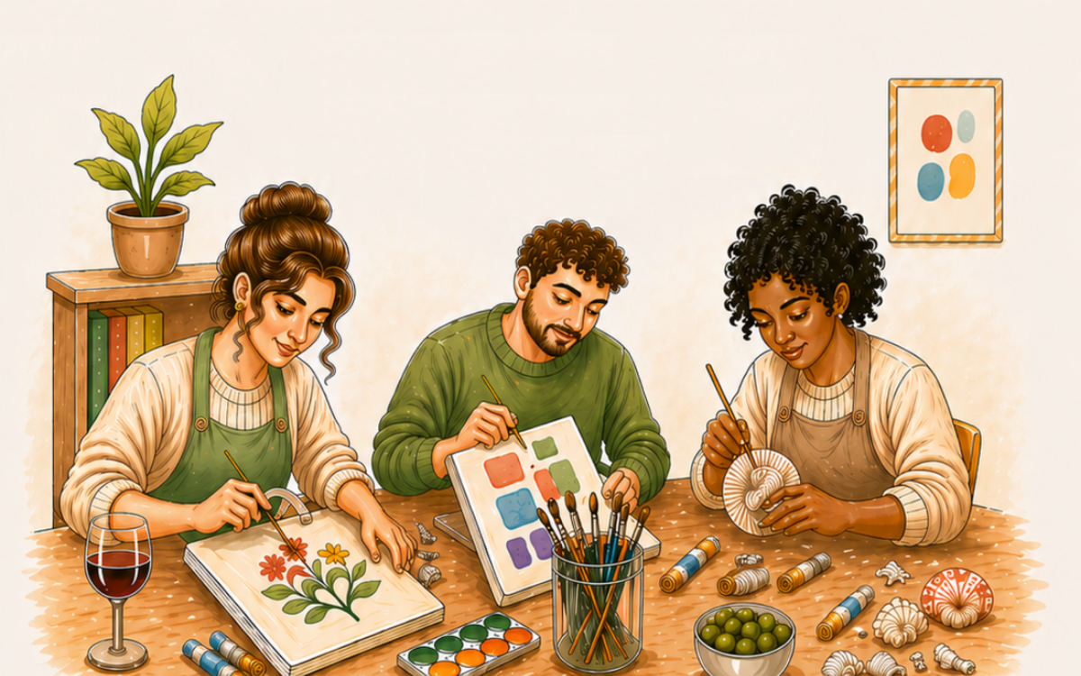 Atelier peinture libre à Paris 18 – La Table Créative