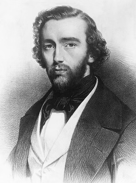 Portrait d'Adolphe Sax en crayonné noir et blanc