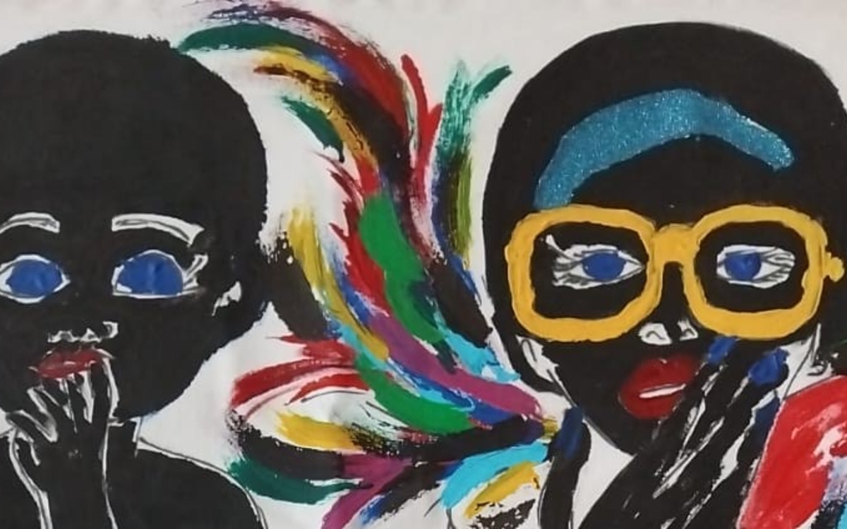 peinture de personnes noires avec lunettes de couleur