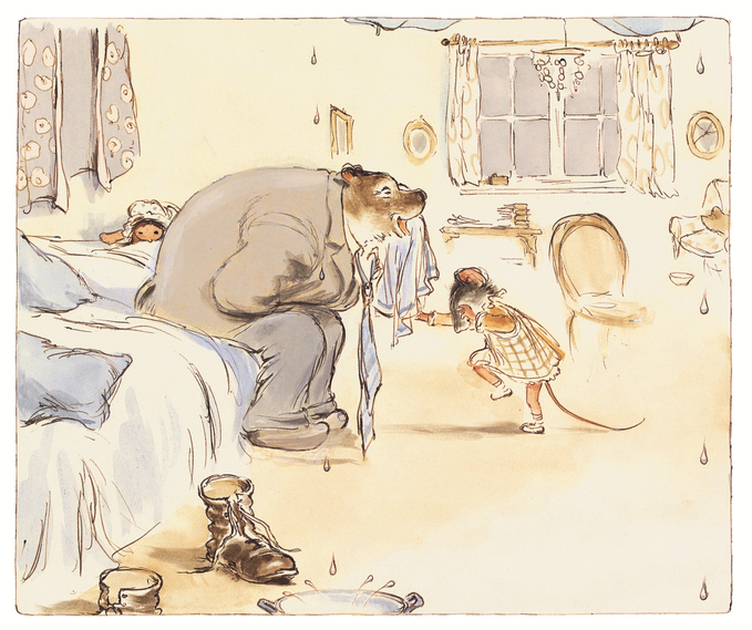 Esnest et Célestine face à face dans la chambre