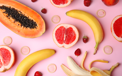 Fruits et préservatifs