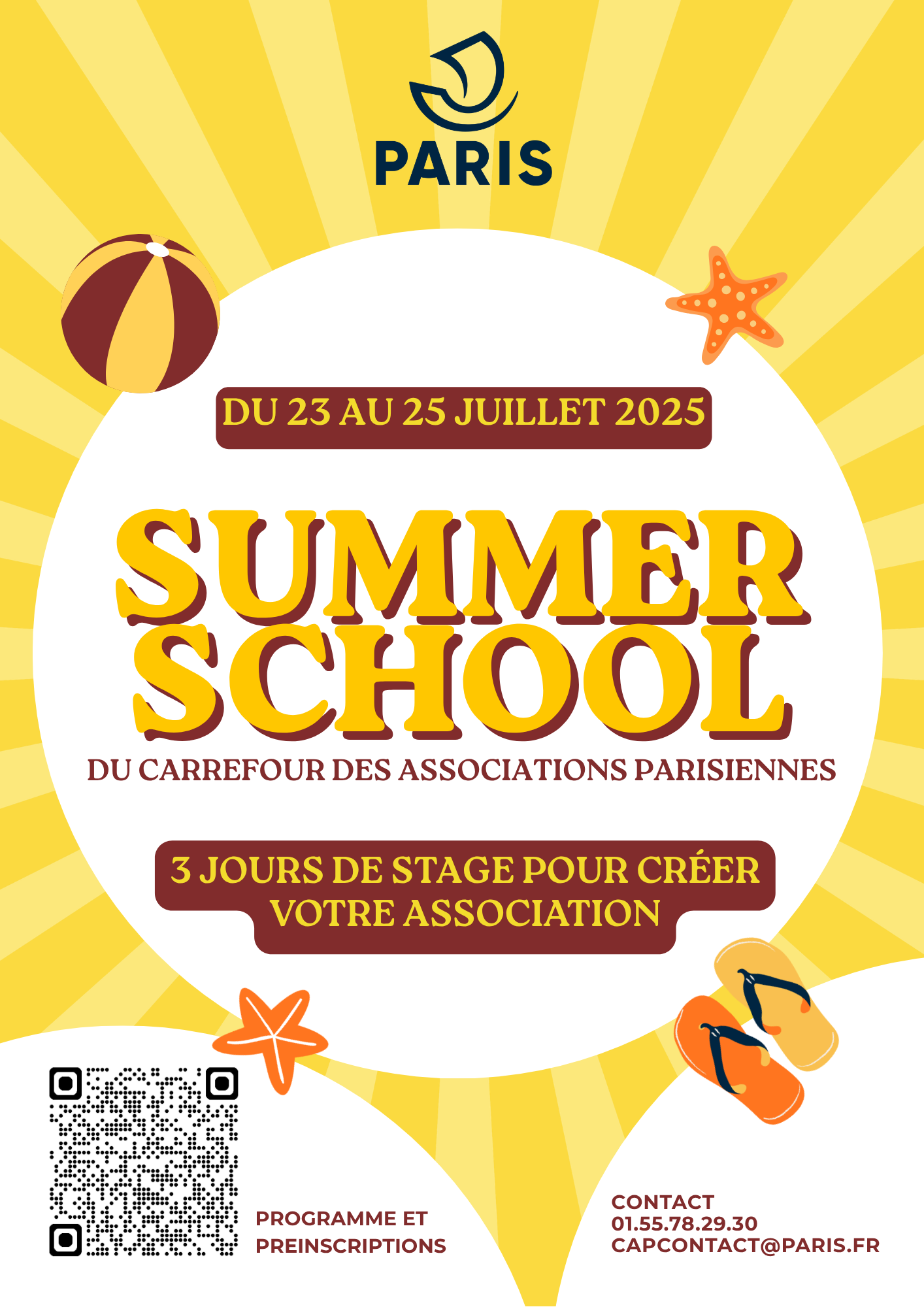 Affiche pour la Summer school du CAP - été 2026