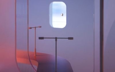 Installation artistique représentant un hublot 