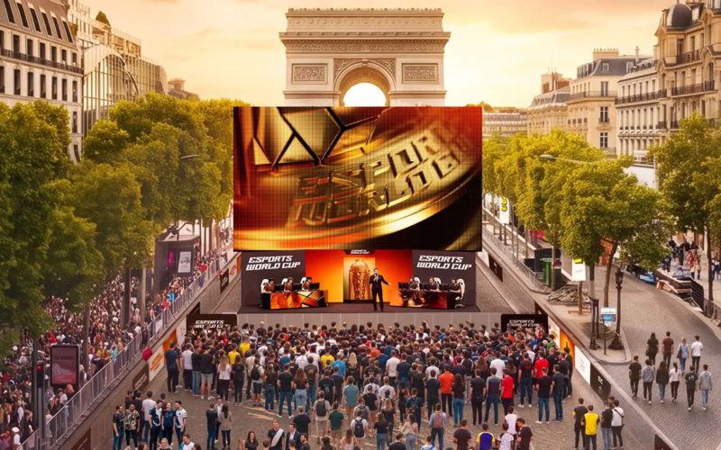 Vue sur L'Esports Festival arrive sur les Champs-Elysées