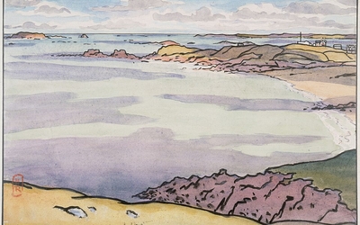 Aquarelle de paysage marin