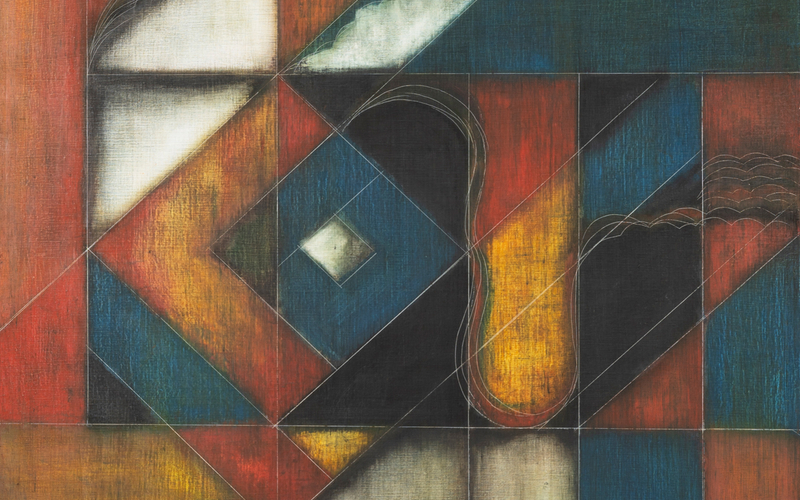 Affiche de l'exposition "Narayanan Akkitham" à la Galerie AB – Agnès Aittouares, Paris. L'exposition présente une trentaine de peintures à l'huile sur toile de l'artiste indien Narayanan Akkitham, dont les compositions abstraites géométriques dialoguent avec les grands maîtres de l'abstraction du XXᵉ siècle. Exposition visible du 8 octobre au 7 novembre 2026 à la Galerie AB, 5 rue Jacques Callot, Paris 6ᵉ.