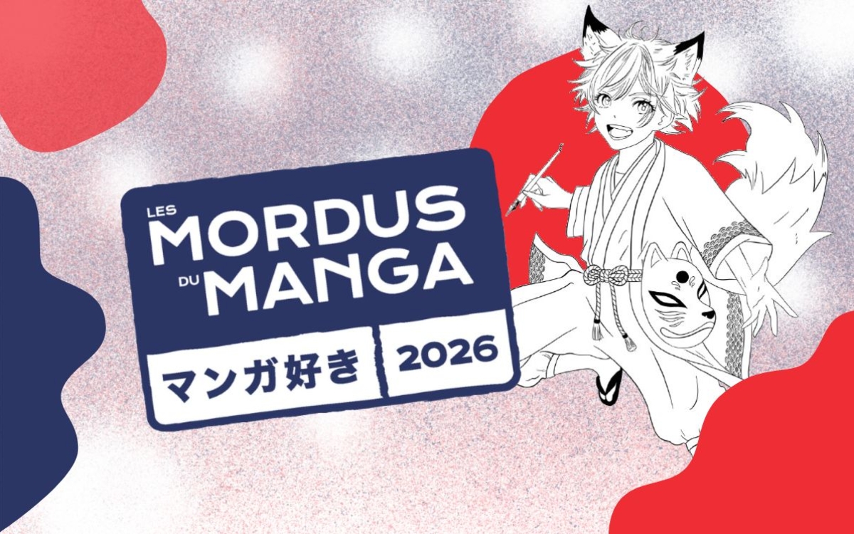 Illustration du prix Mordus du Manga représentant un personnage de manga avec des oreilles et une queue de renard