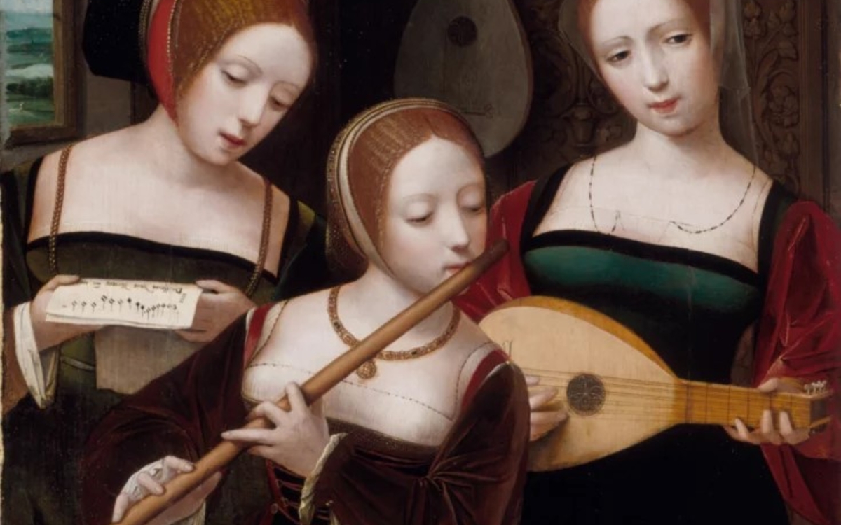 peinture XVIème 3 musiciennes