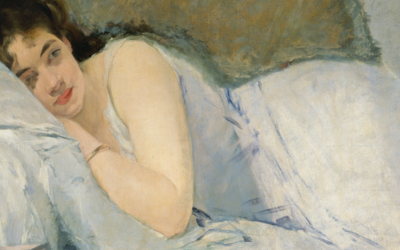 Toile d'Eva Gonzalès représentant une jeune fille au réveil