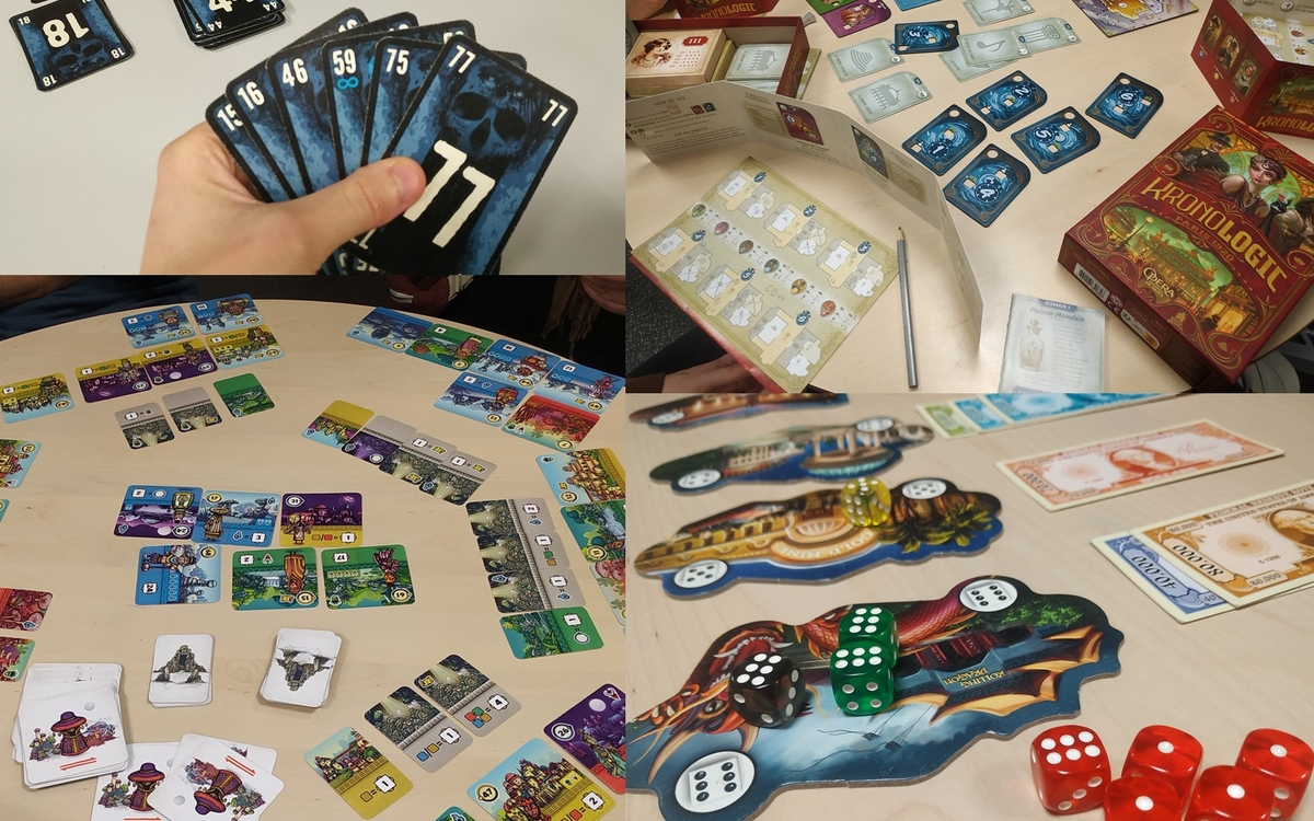 Quatre images de jeux différents en train d’être joués.