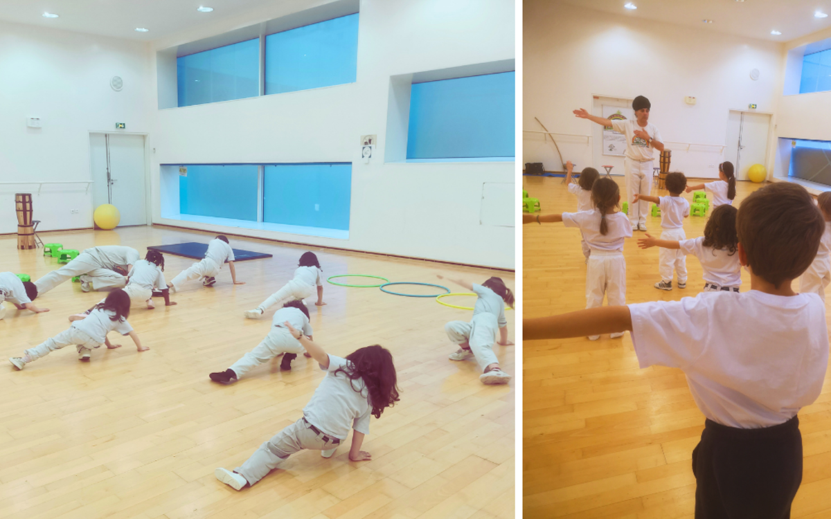 Entraînement de Capoeira Angola. Enfants