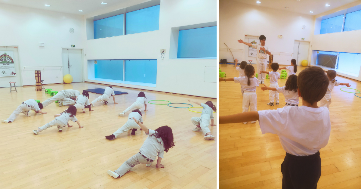 Entraînement de Capoeira Angola. Enfants