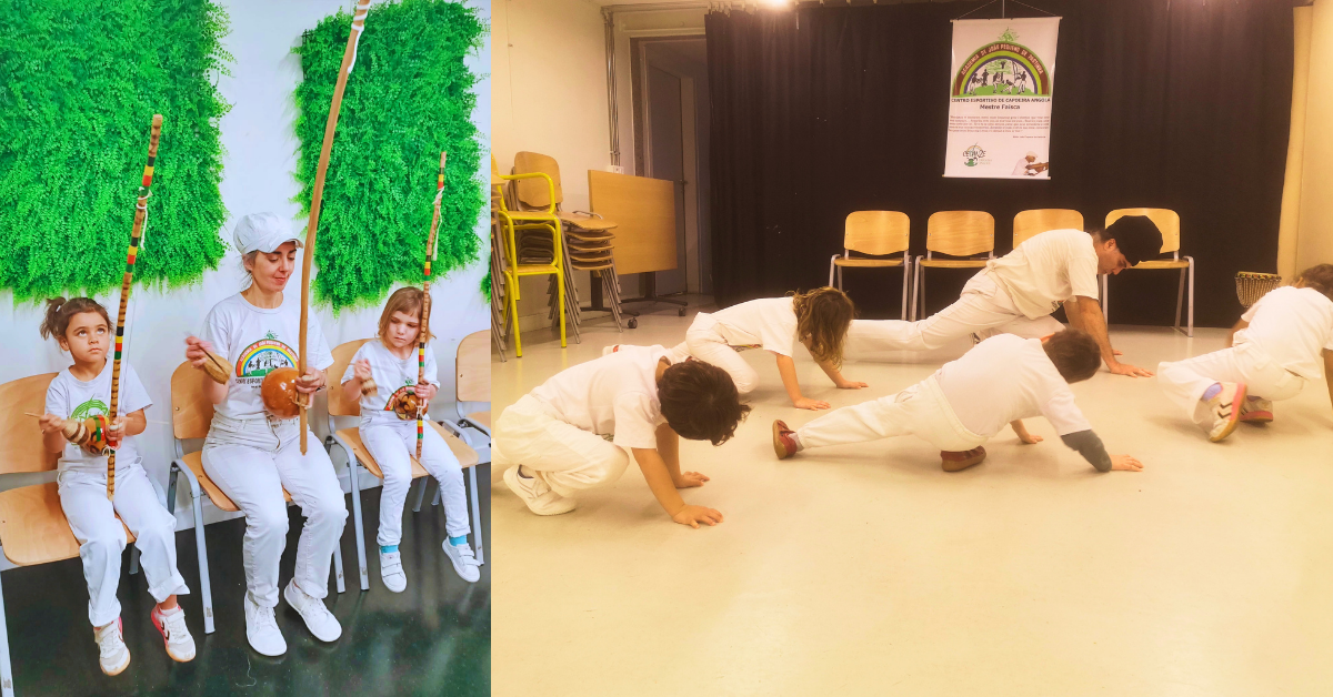 instruments musicaux, enfants, capoeira Angola, Mestre Faísca, mouvements