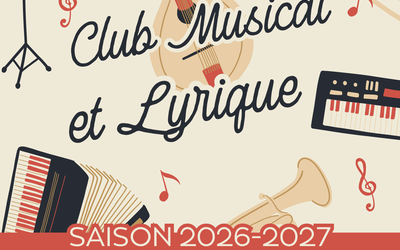 Affiche du Club Musical et Lyrique présentant la saison 2026-2027