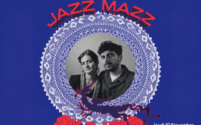 Affiche du concert Jazzmazz réunissant Gabi Hartmann et Louis Matute au Centre culturel arménien de Paris.