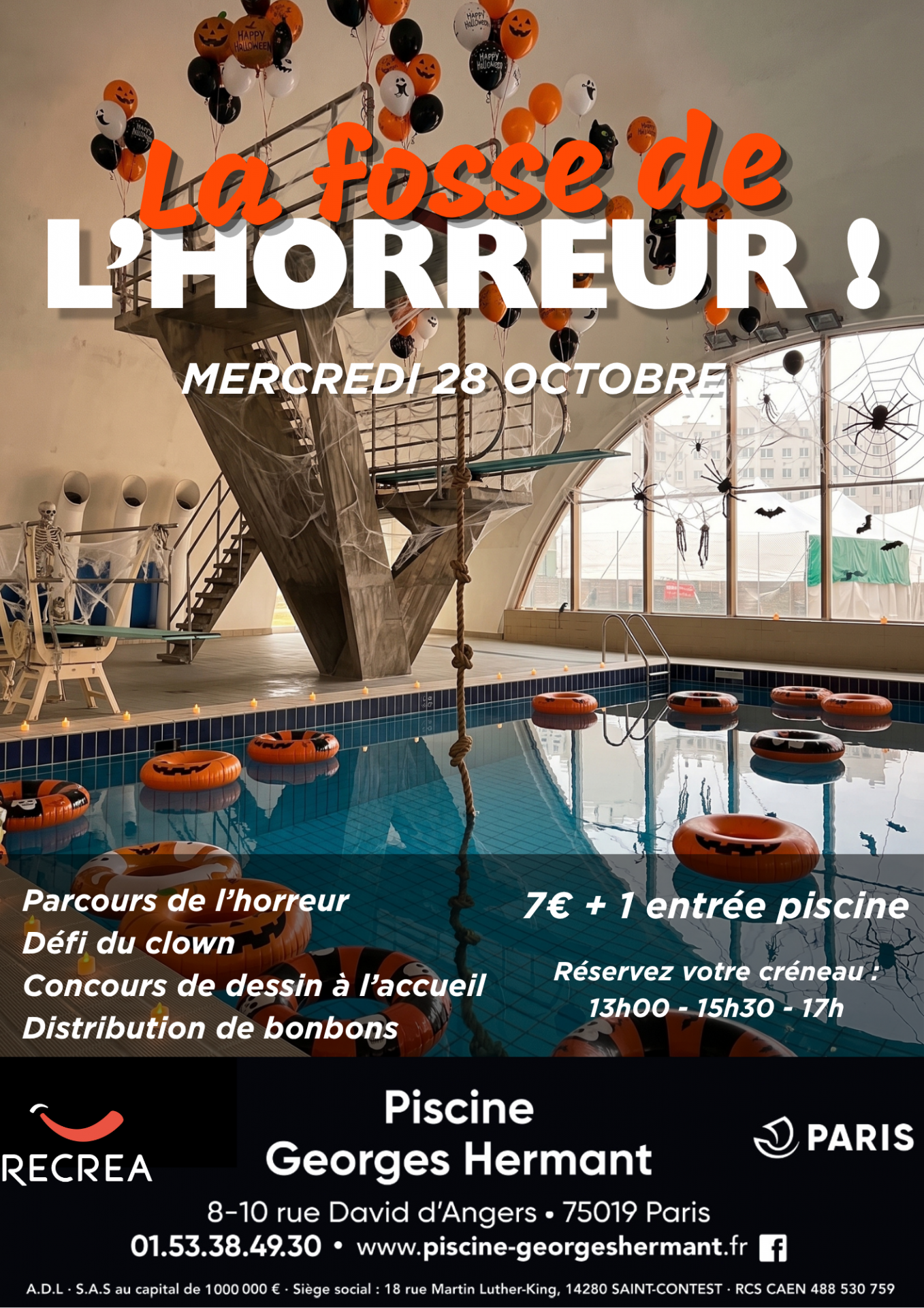 Affiche Fosse de l'horreur à la piscine Georges Hermant.