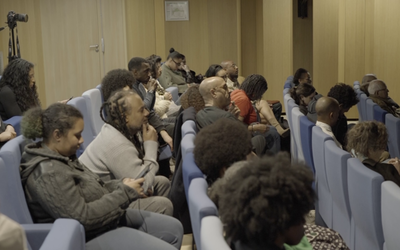 Le public lors de la projection d'un film de Kreyollywood