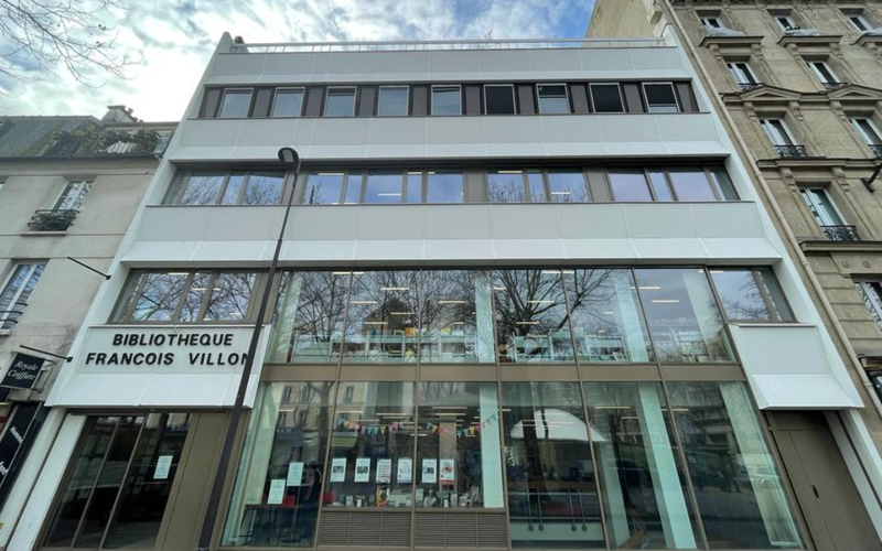 Facade de la bibliothèque François Villon, 10eme arrondissement