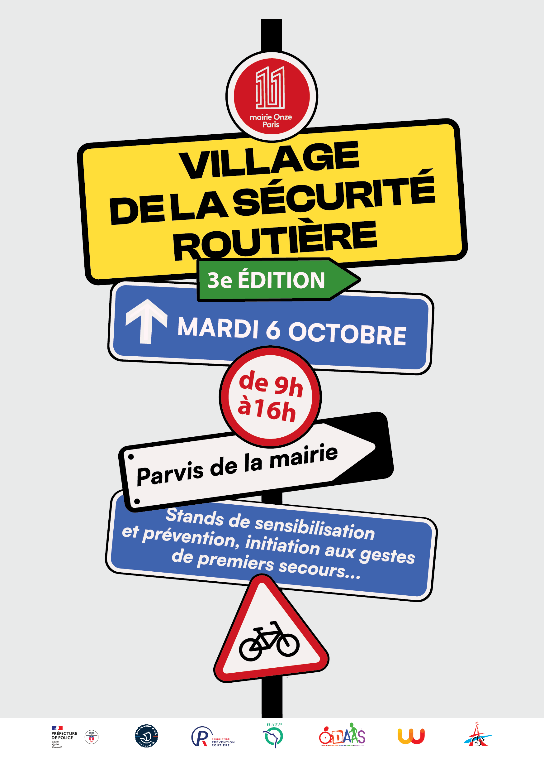 Affiche représentant des panneaux de signalisation