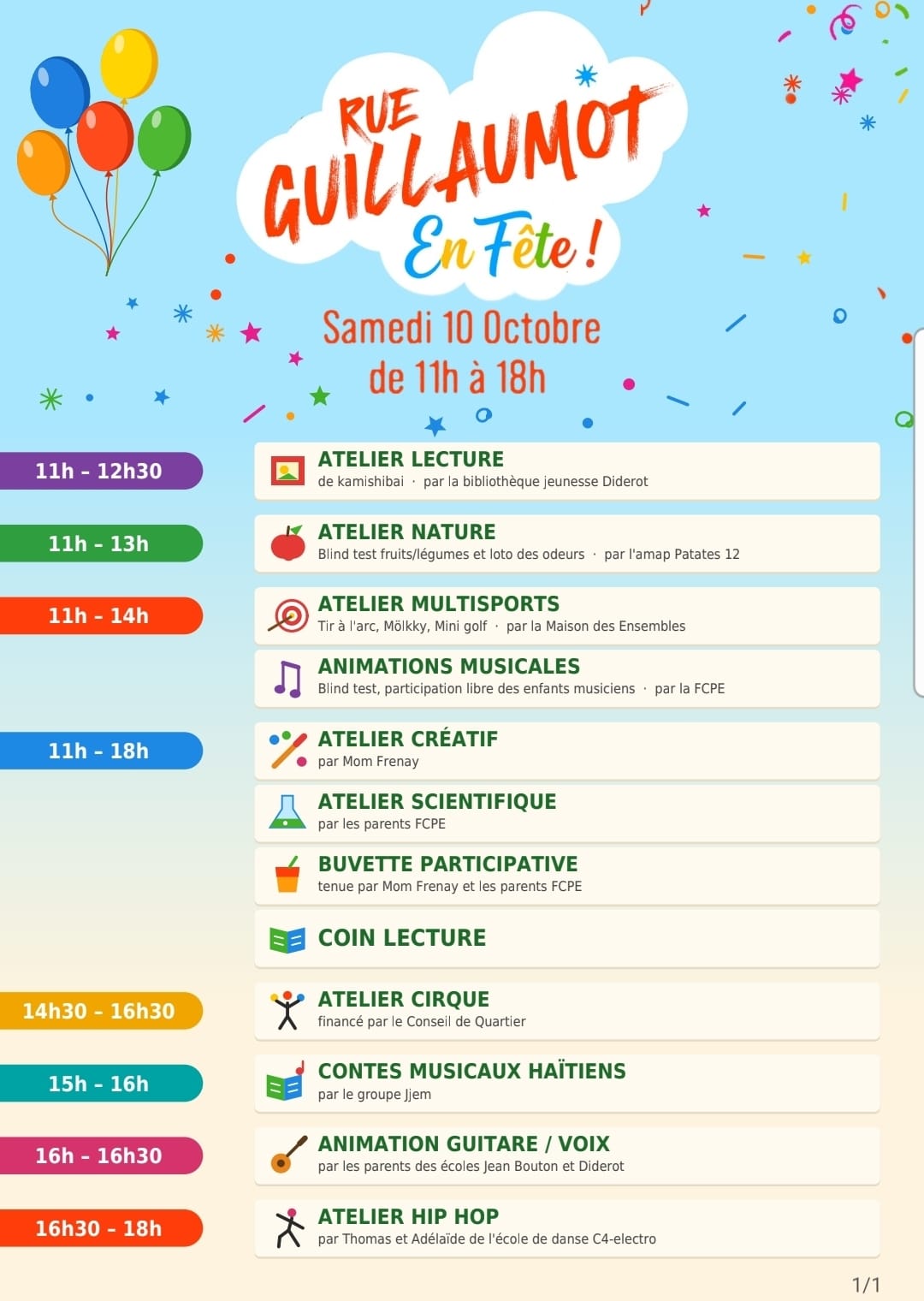 Programme de la fête des rues aux enfants de rue guillaumot