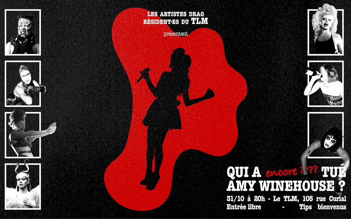 Visuel représentant la silhouette d'Amy Winehouse entourée de rouge