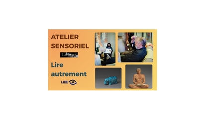 photos de sculptures égyptienne et de photos d'un atelier tactile
