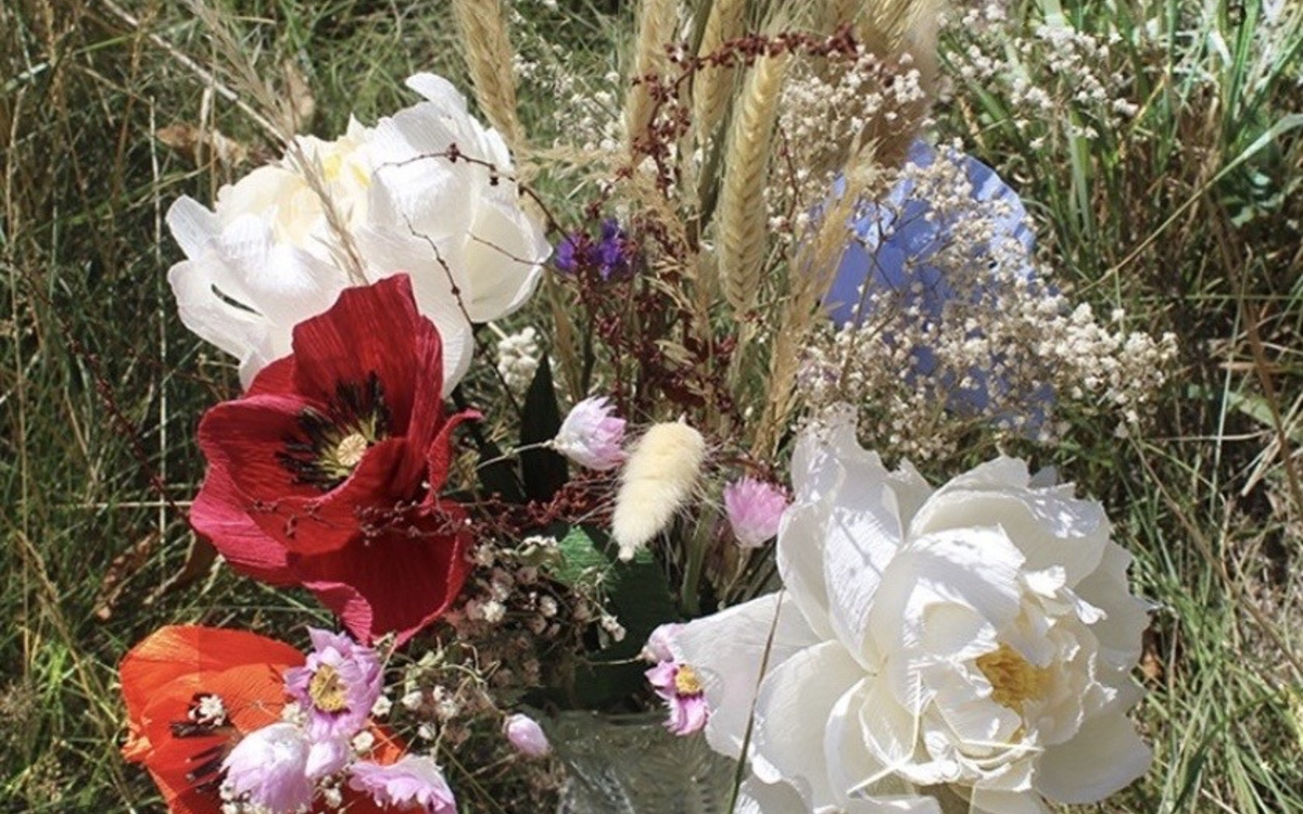 des fleurs en papier crépon 